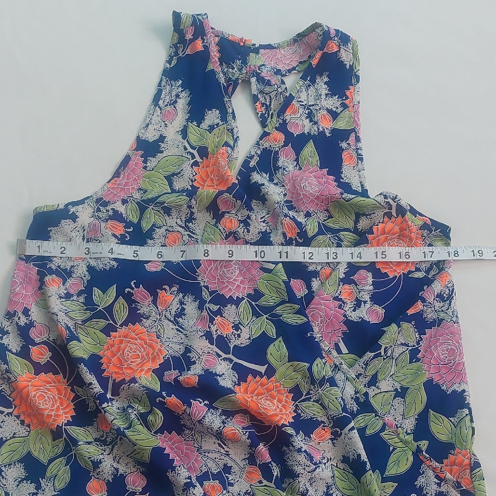 Gracie women's Floral Halter Top in Pink and Orange size M - Picture 6 of 9